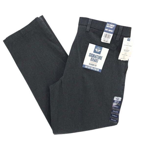 NWT DOCKERS Signature Khaki Classic Fit Lux Cotton Stretch Pants Comfort 34x32 - Picture 1 of 10
